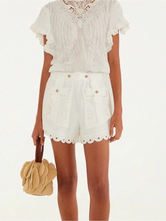 FARM Rio Pants - Farm Rio Off-White Artisanal Short